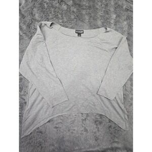 Lane‎ Bryant Gray Sharkbite Hem Boat Neck Long Sleeve Top Plus Size 26/28